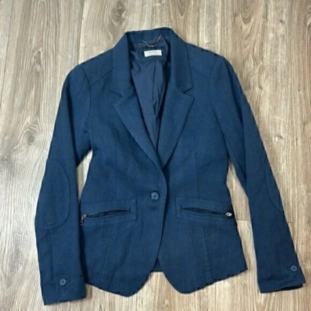 Wrap London  navy one button wool blazer size 4